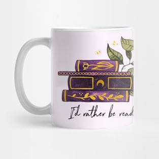 I'd rather be reading - Purple book stack Mug